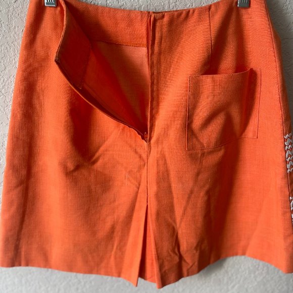 Creamsicle Dreamsicle Mini Skirt w Back Pocket & Rick Rack Trim 60s/70s - Picture 6 of 8